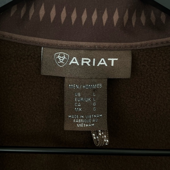 Ariat Logan soft shell zip up vest brown southwest print large - Picture 7 of 14